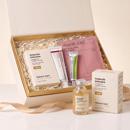 Coffret des Fêtes Maison Auré avec l'Ampoule Intensive Collagène & Peptides de Soie