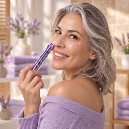 Application de la Seringue Yeux Effet Filler Maison Auré sous l'œil, sans aiguille