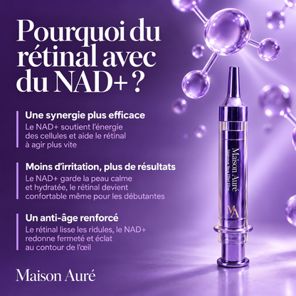 Pourquoi du rétinal avec du NAD+ — Seringue Yeux Effet Filler Maison Auré
