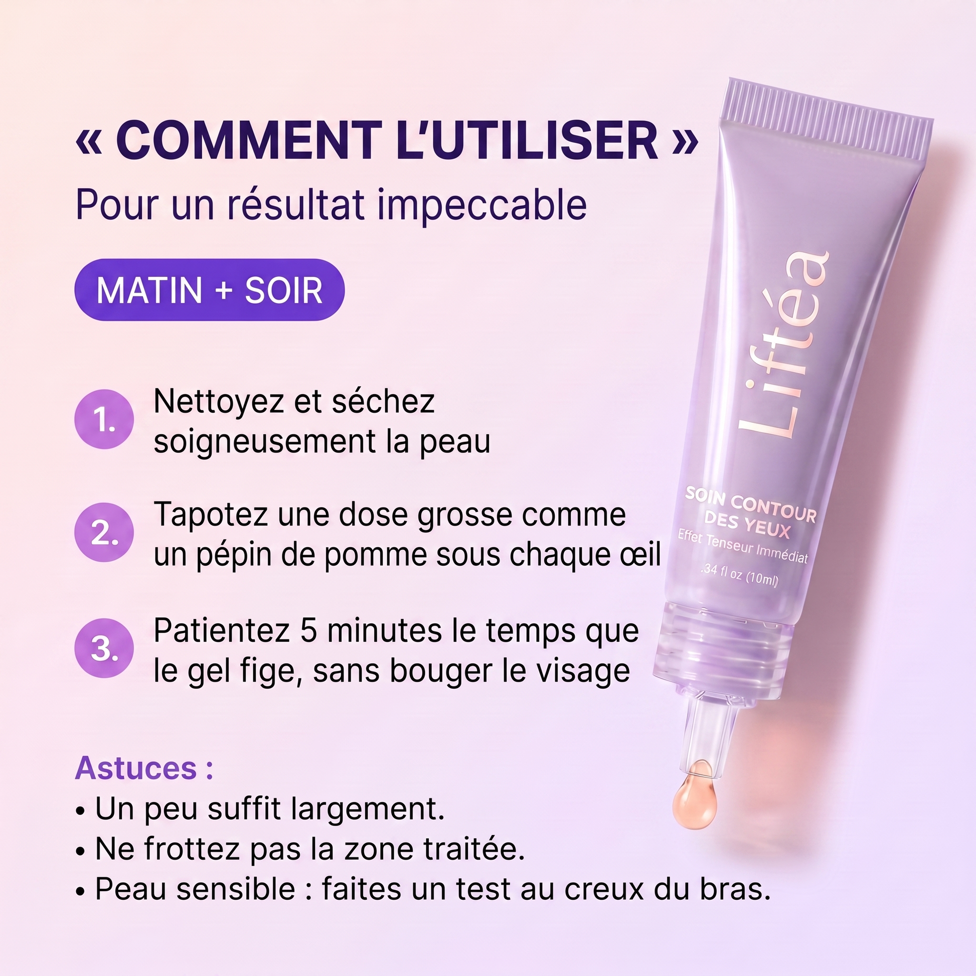 Comment l'utiliser — matin et soir en 3 étapes